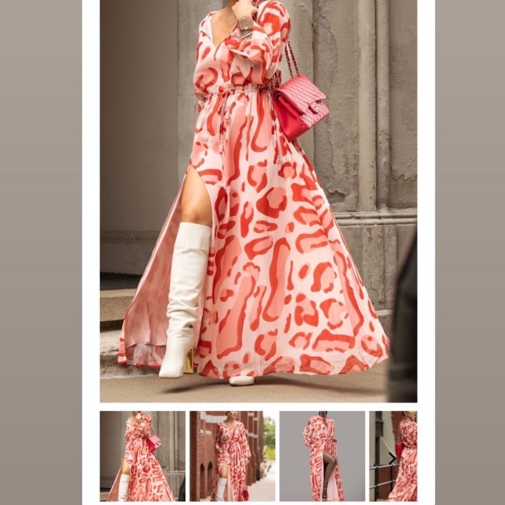 ByEgreis maxi long-sleeve dress in size Large.